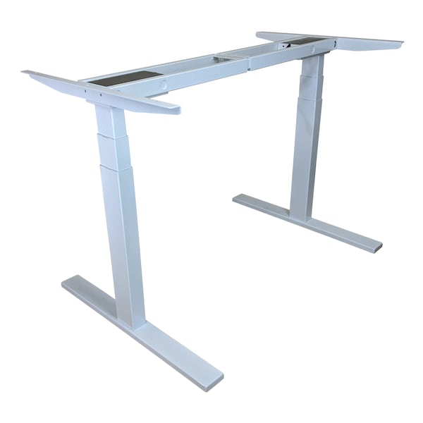 Uncaged Ergonomics Rise Up Dual Motor Electric Standing Desk Frame Legs 26.1-51.6" White RUW - main